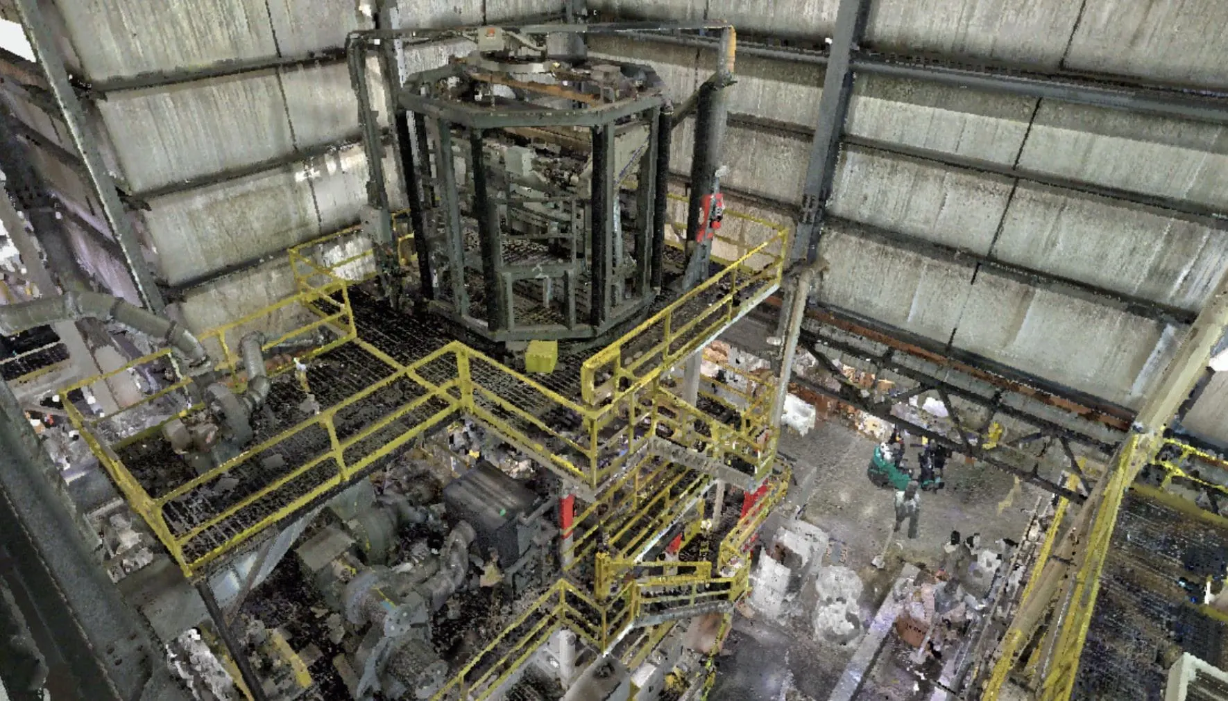 3D scanning of a construction site verifying structural elements and MEP installations against the design model